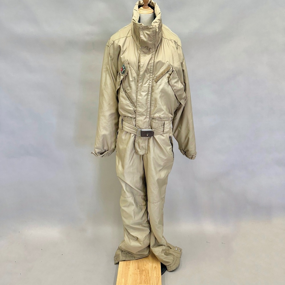 POST CARD Men's Tan Ski Snowsuit One Piece Fleece‎ Lined Italian Size 54